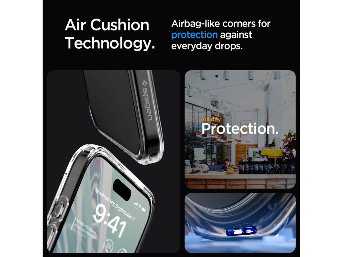 Capa Spigen Ultra Hybrid para iPhone 15 Pro - Transparente Fosca