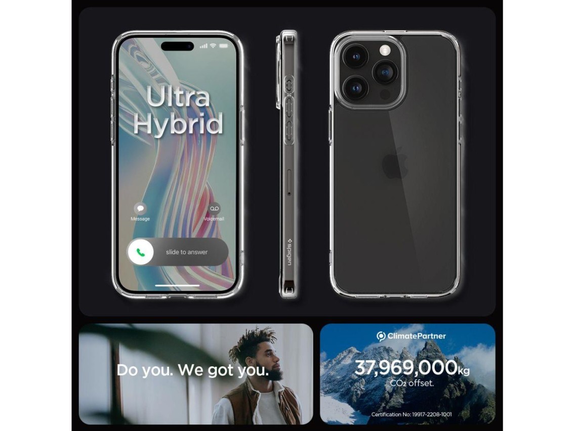 Capa Spigen Ultra Hybrid para iPhone 15 Pro - Transparente Fosca