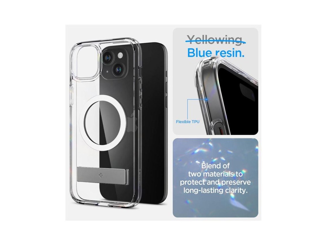 Funda Spigen Ultra Hybrid S MagSafe, transparente - iPhone 15 Plus