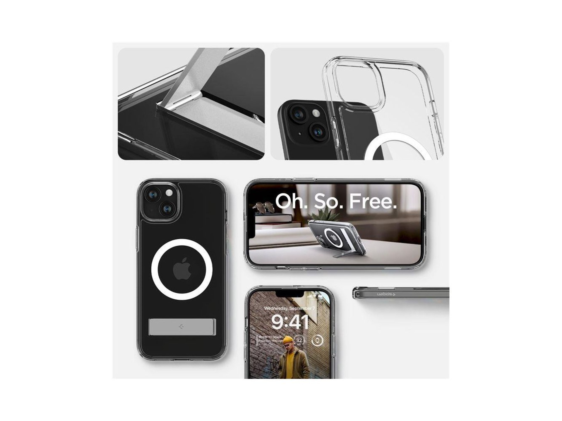 Funda Spigen Ultra Hybrid S MagSafe, transparente - iPhone 15 Plus