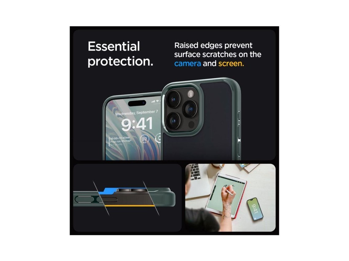 Spigen Ultra Hybrid iPhone 15 Pro Max Case - Dark Green
