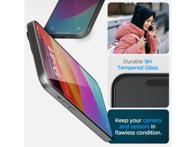 Spigen Glas.tR EZ Fit FC Pel�cula de Vidro Temperado para iPhone 15 Plus - Preta