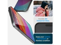 Protector de pantalla de vidrio templado Spigen Glas.tR EZ Fit FC para iPhone 15 Plus - Negro
