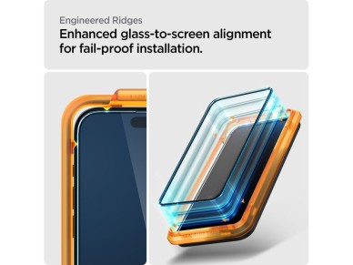 Spigen ALM Glass FC tempered glass for iPhone 15 Plus - black 2 pcs. Spigen ALM Glass FC tempered glass for iPhone 15 Plus - black 2 pcs.