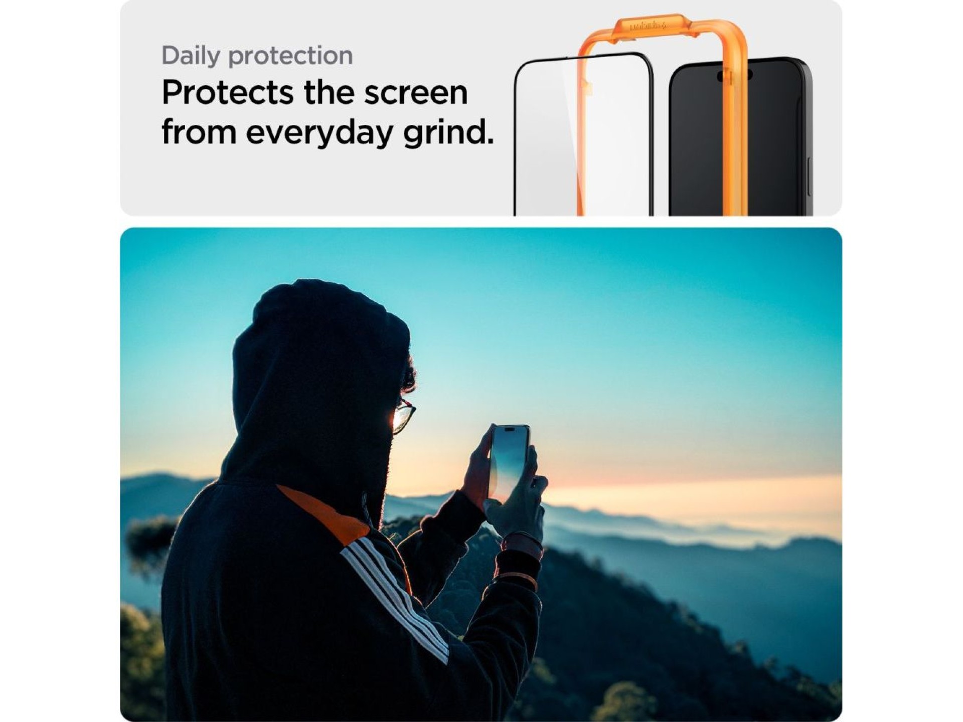 Protector de pantalla de vidrio templado Spigen ALM Glass FC para iPhone 15 Plus - negro, 2 unidades