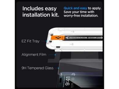 Spigen Glas.tR EZ Fit FC Tempered Glass for iPhone 15 Pro Max - Black Spigen Glas.tR EZ Fit FC Tempered Glass for iPhone 15 Pro Max - Black