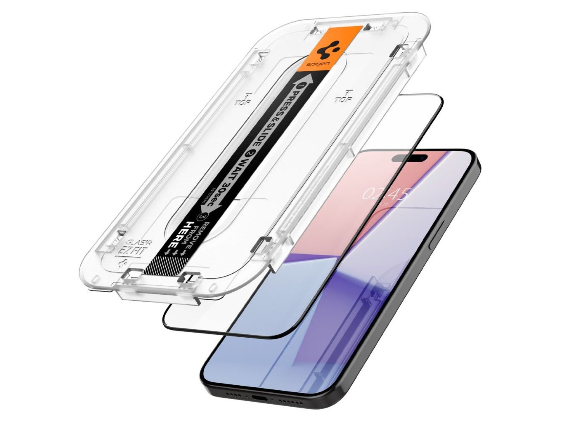 Spigen Glas.tR EZ Fit FC Tempered Glass for iPhone 15 Pro Max - Black 2 pcs.