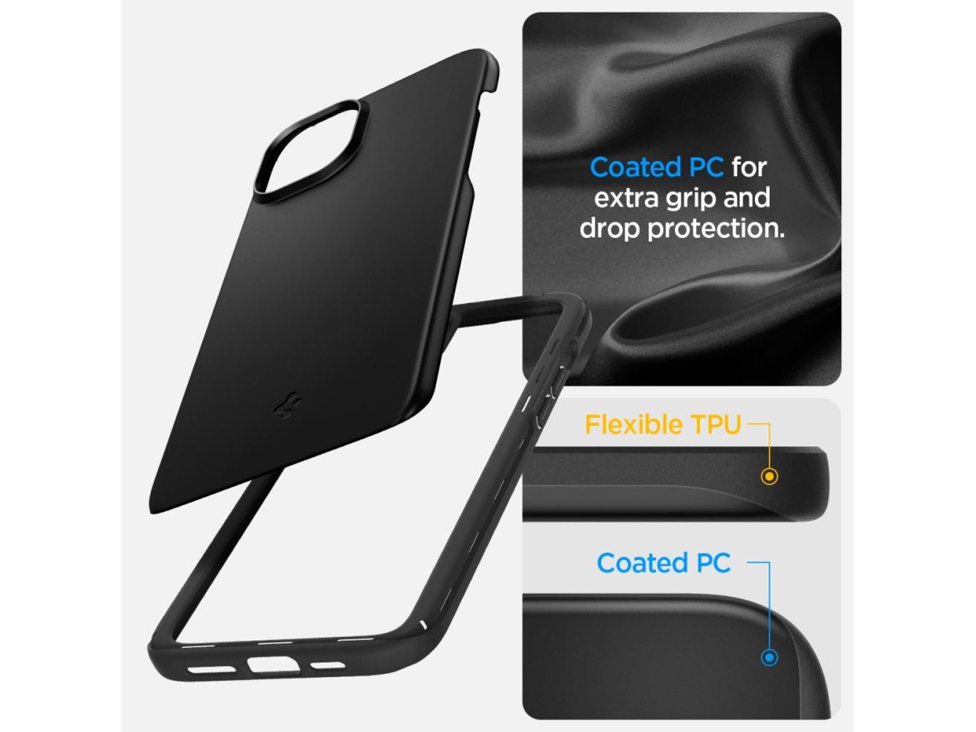 Spigen Thin Fit iPhone 15 Case - Black
