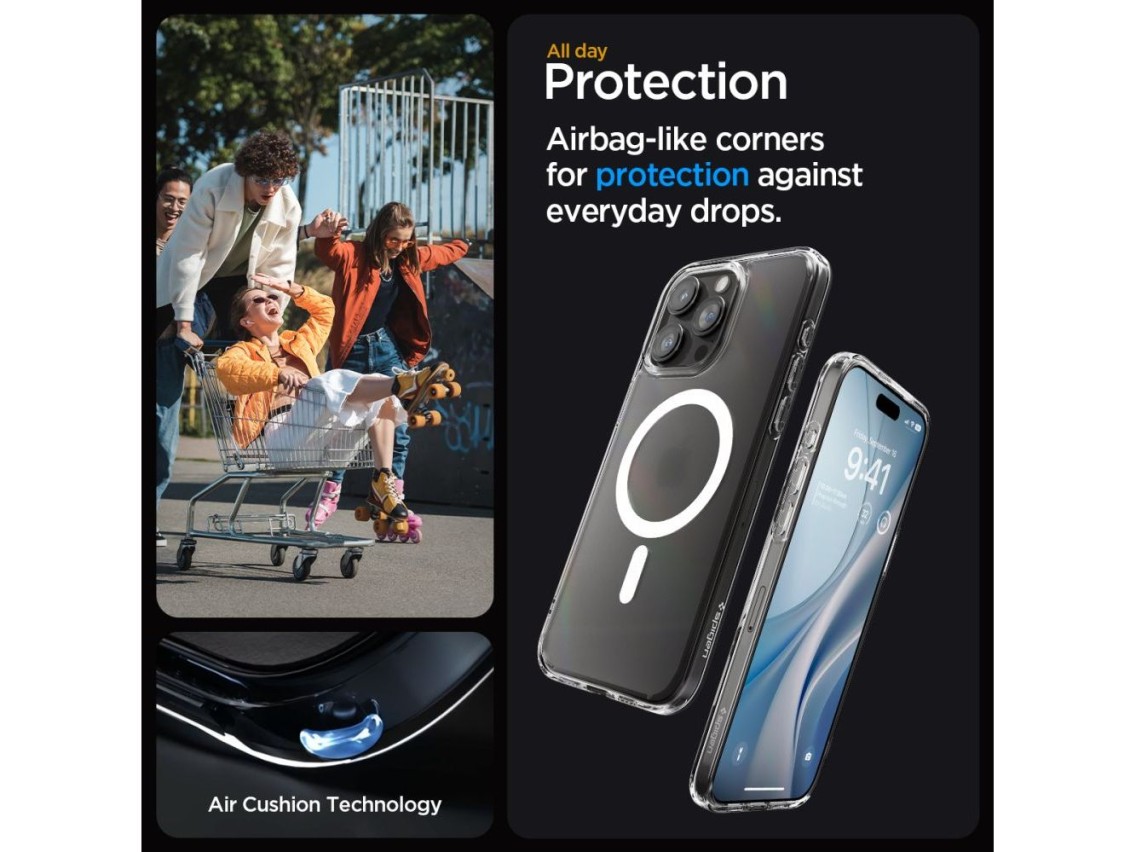 Capa Spigen Ultra Hybrid Mag com MagSafe para iPhone 15 Pro - Transparente Fosca