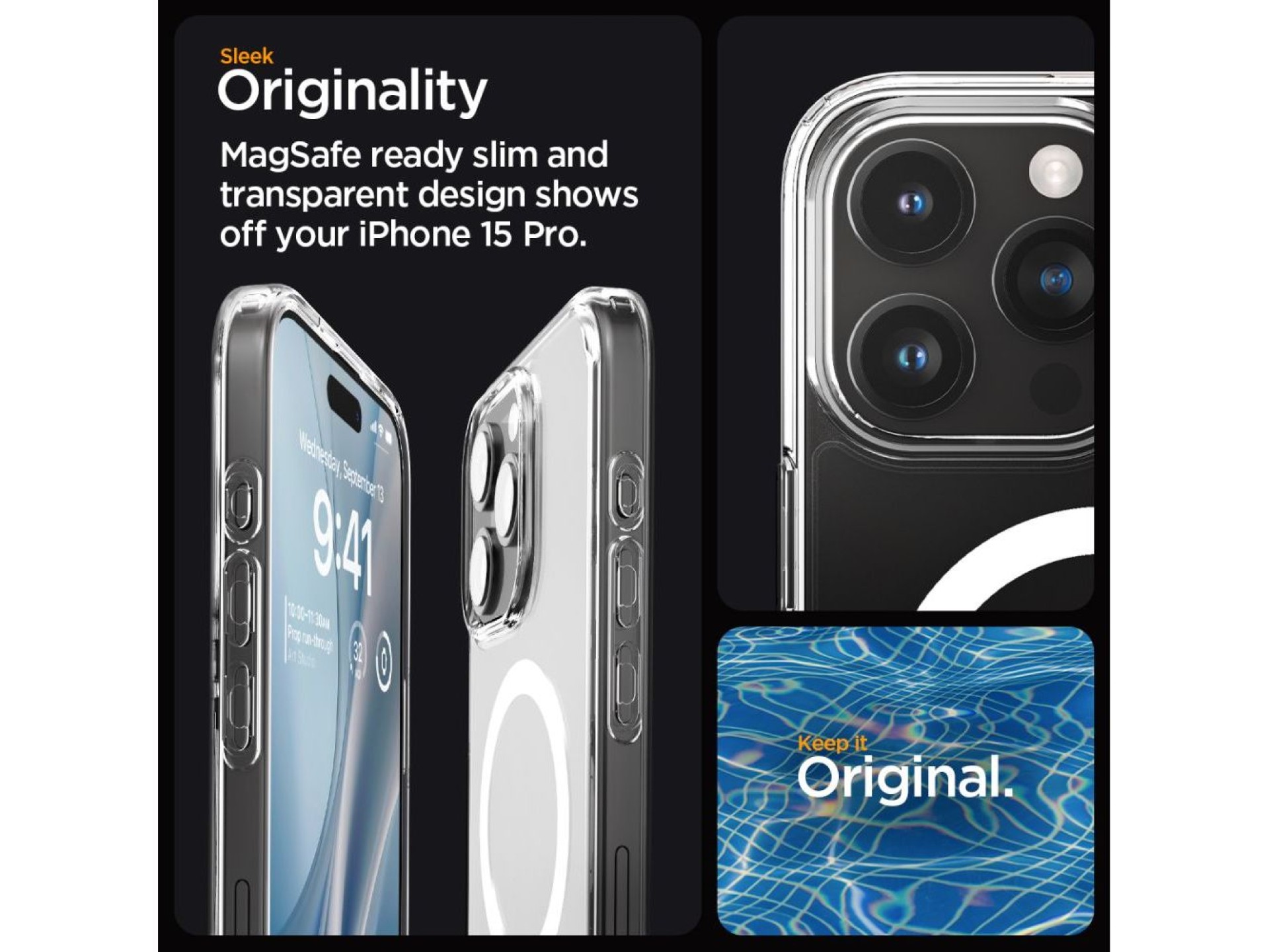 Capa Spigen Ultra Hybrid Mag com MagSafe para iPhone 15 Pro - Transparente Fosca