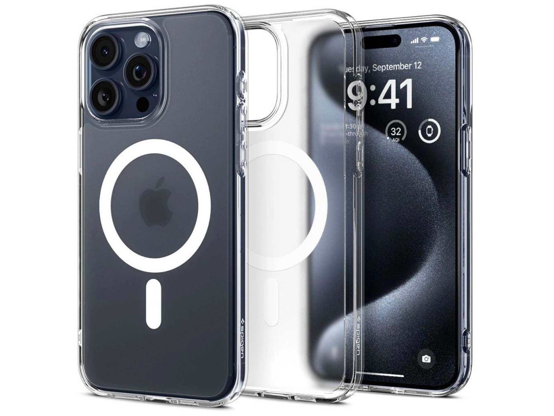 Capa Spigen Ultra Hybrid Mag com MagSafe para iPhone 15 Pro - Transparente Fosca