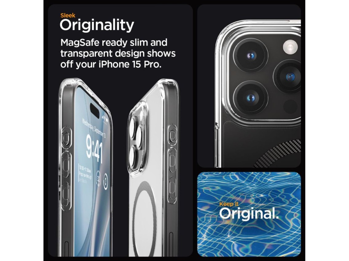 Spigen Ultra Hybrid Mag Case with MagSafe for iPhone 15 Pro - Gray