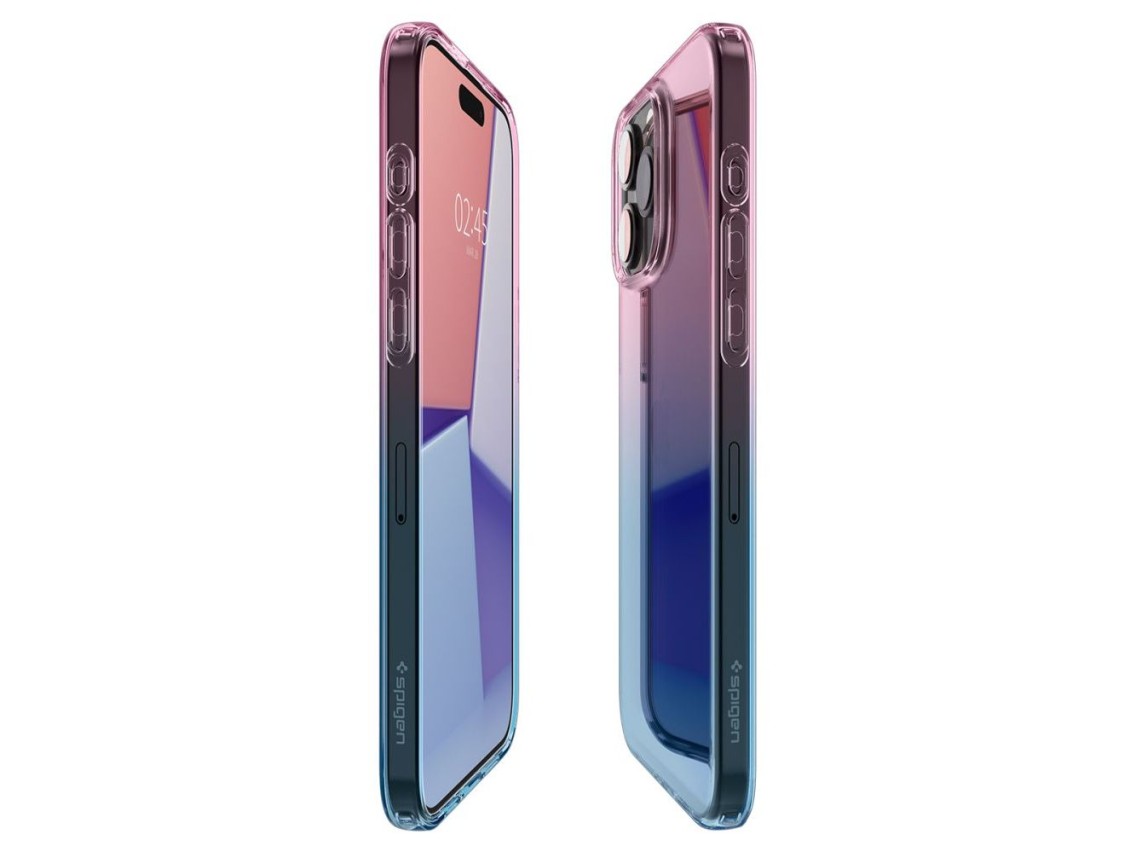Capa Spigen Liquid Crystal para iPhone 15 Pro - Rosa/Azul