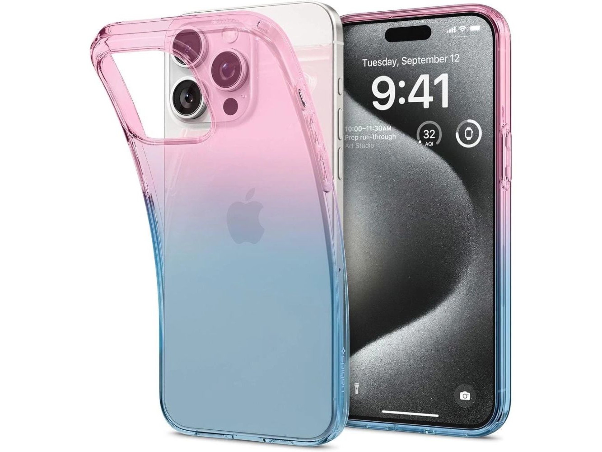 Capa Spigen Liquid Crystal para iPhone 15 Pro - Rosa/Azul