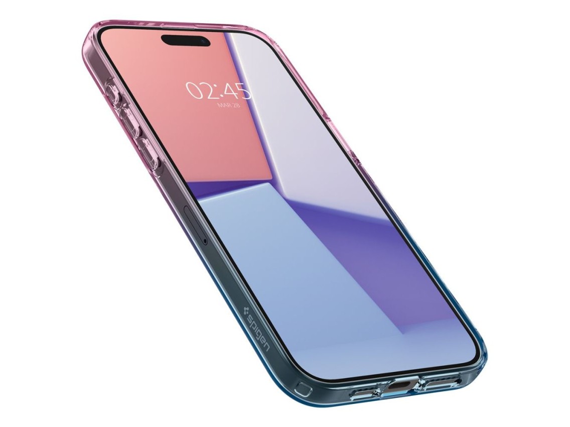 Capa Spigen Liquid Crystal para iPhone 15 Pro - Rosa/Azul