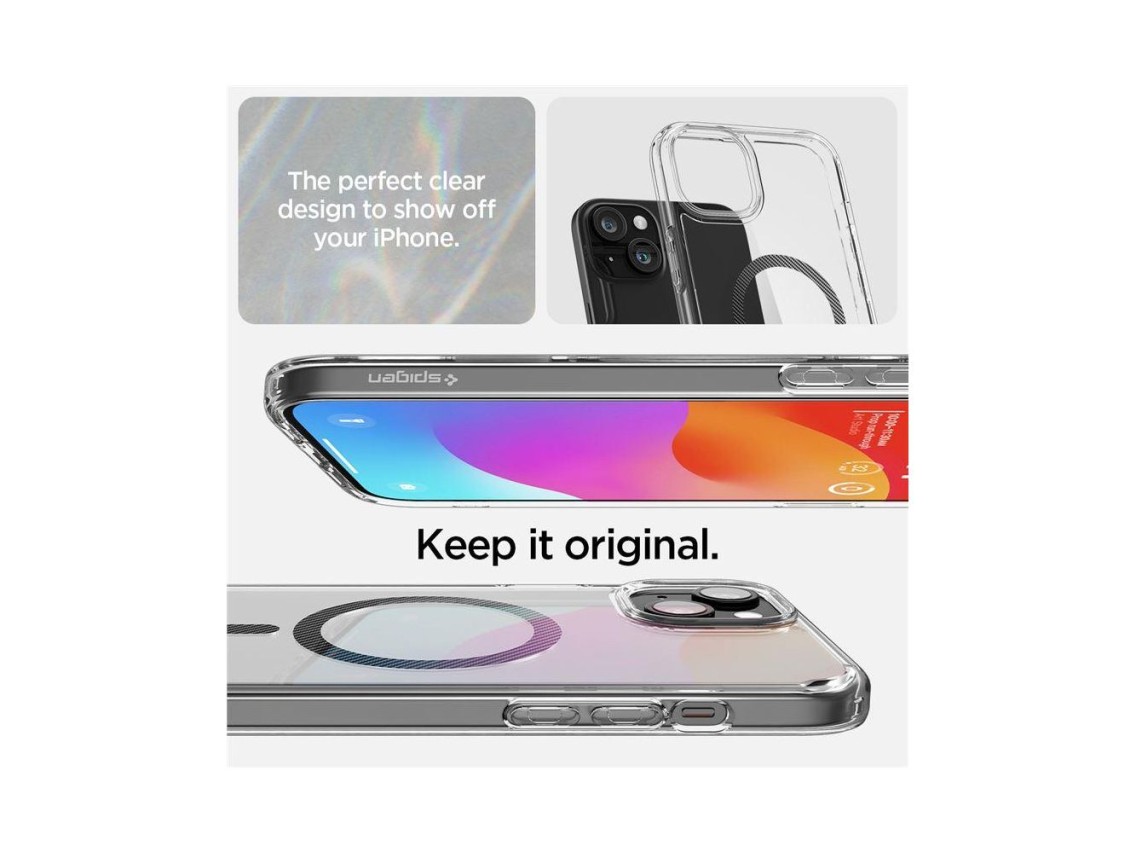 Spigen Ultra Hybrid MagSafe case for iPhone 15 Plus - carbon
