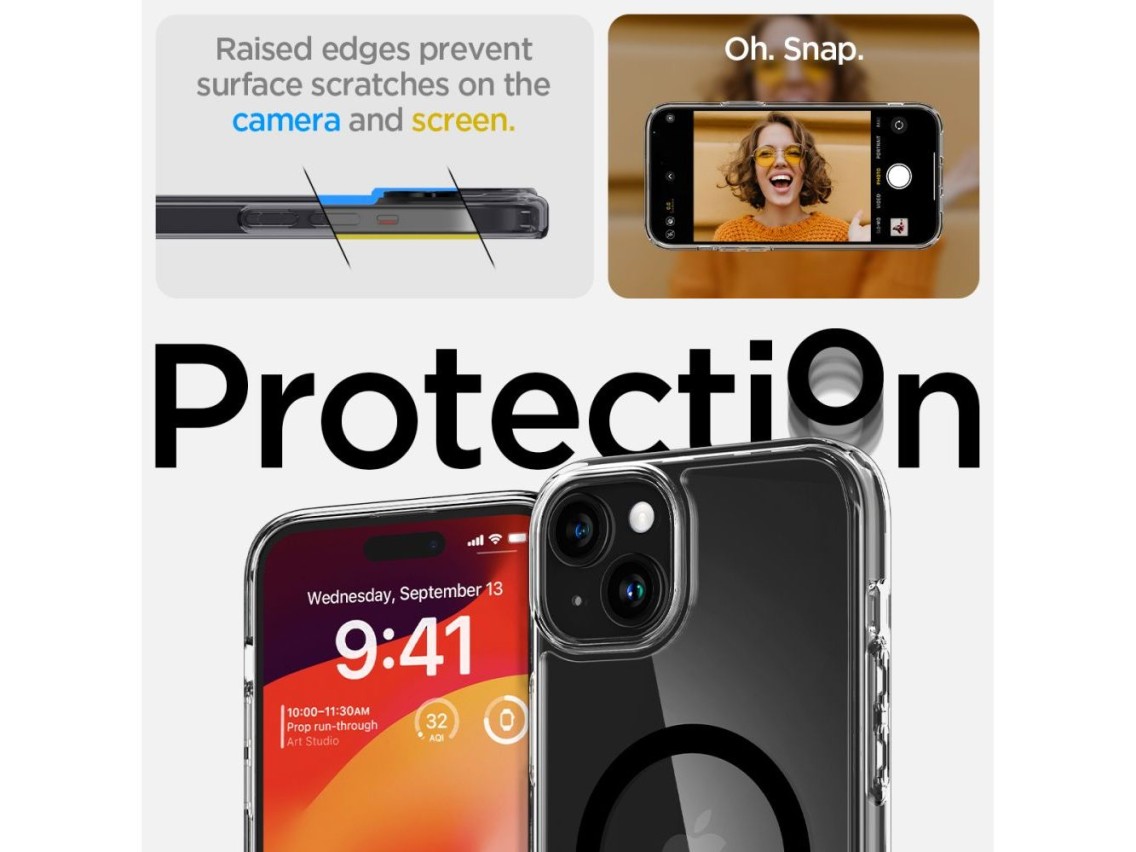 Spigen Ultra Hybrid Mag Case with MagSafe for iPhone 15 Plus - Black