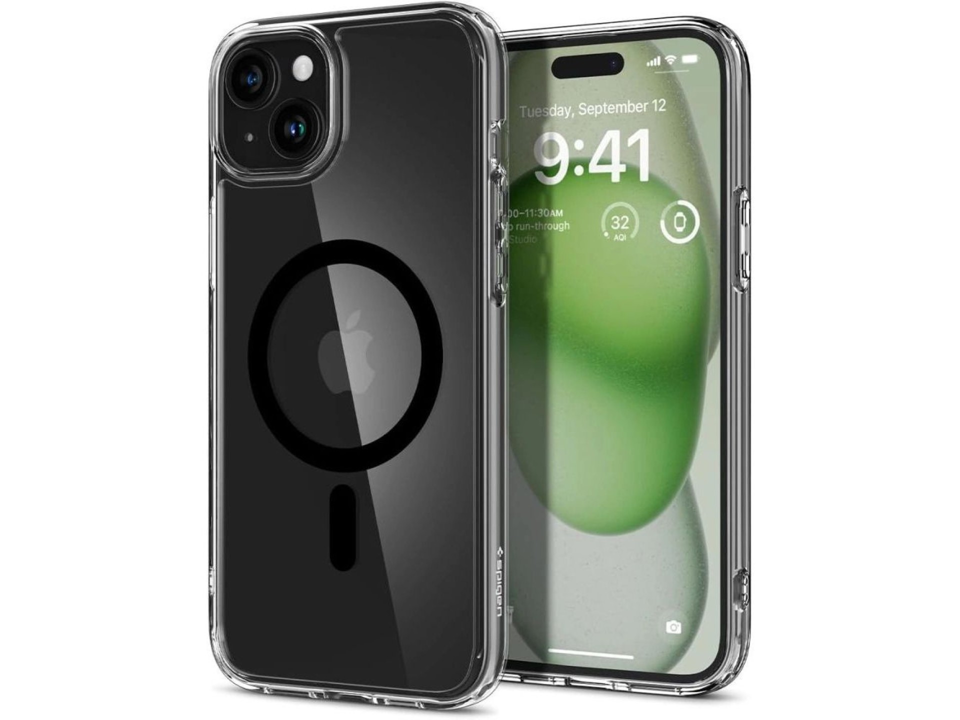 Spigen Ultra Hybrid Mag Case with MagSafe for iPhone 15 Plus - Black