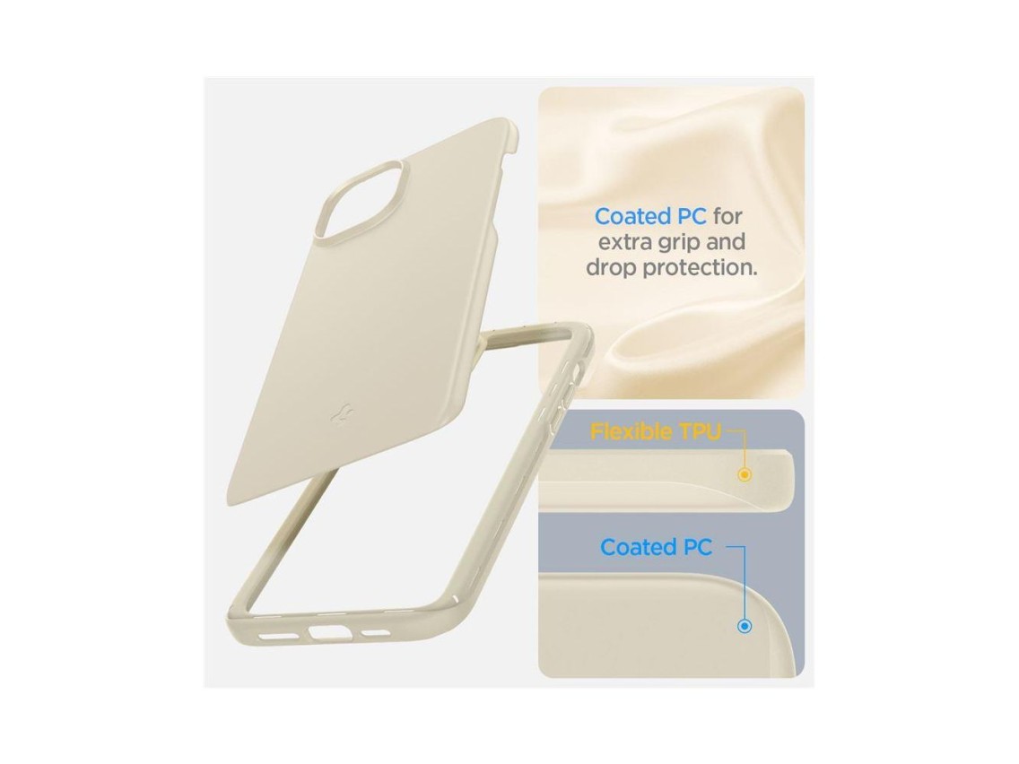 Capa Spigen Thin Fit para iPhone 15 Plus - Bege