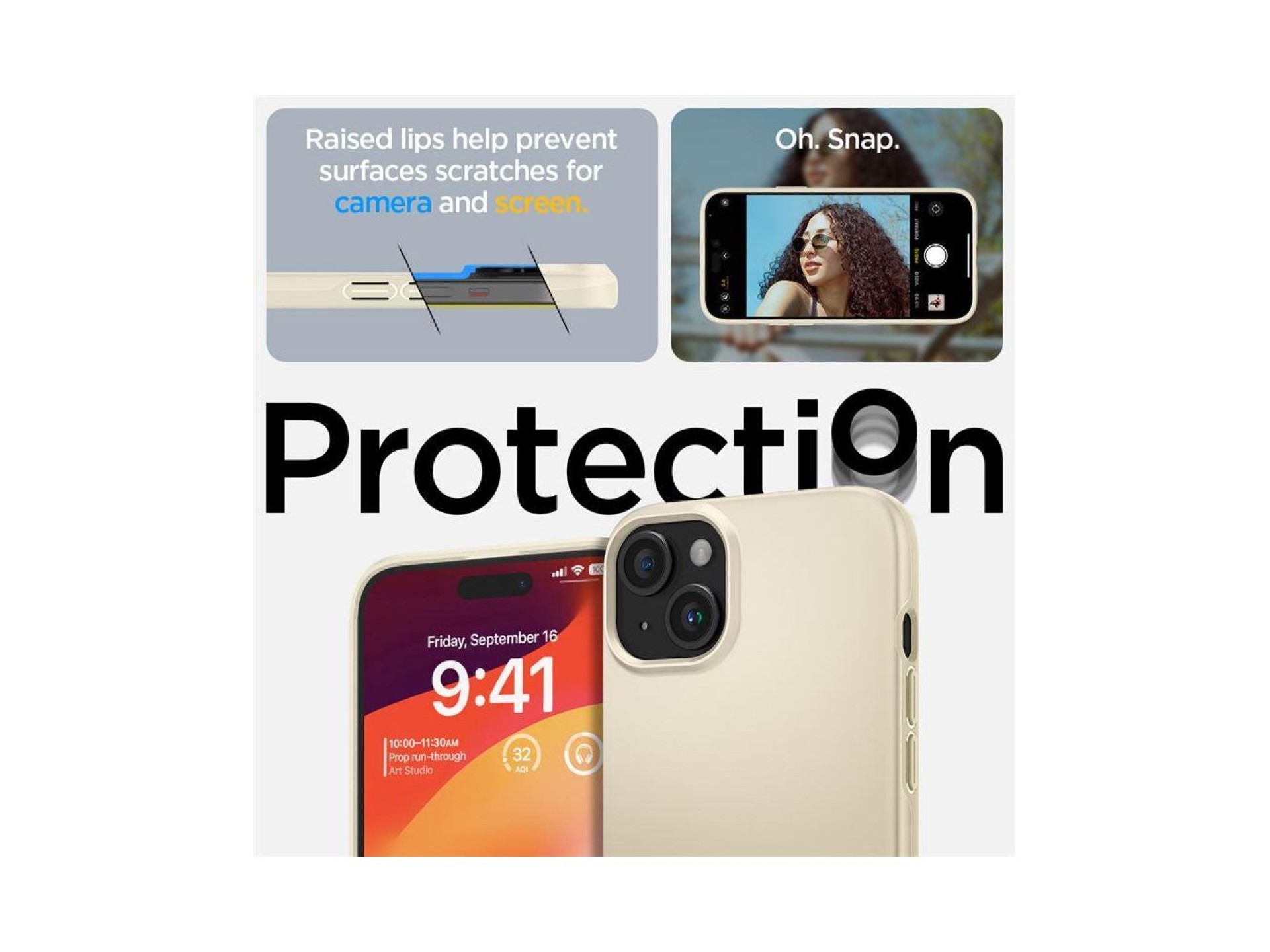 Capa Spigen Thin Fit para iPhone 15 Plus - Bege