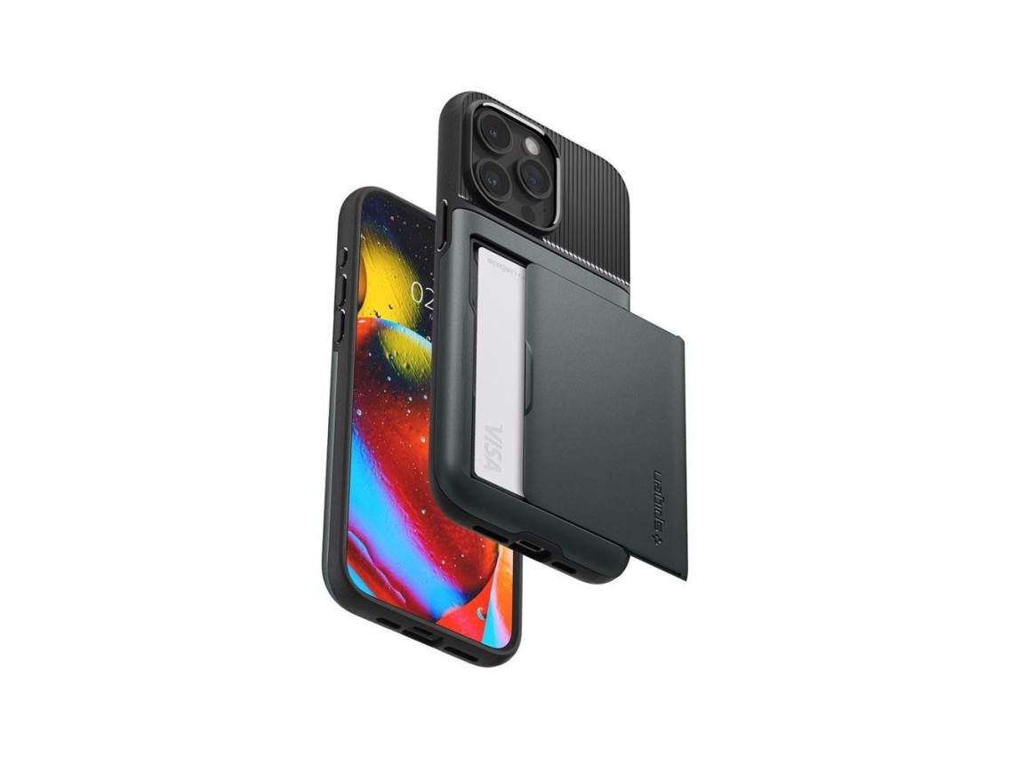 Funda Spigen Slim Armor CS para iPhone 15 Pro Max - Verde oscuro