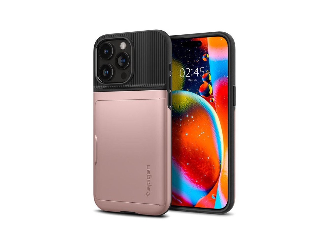 Capa Spigen Slim Armor CS para iPhone 15 Pro Max - Rosa