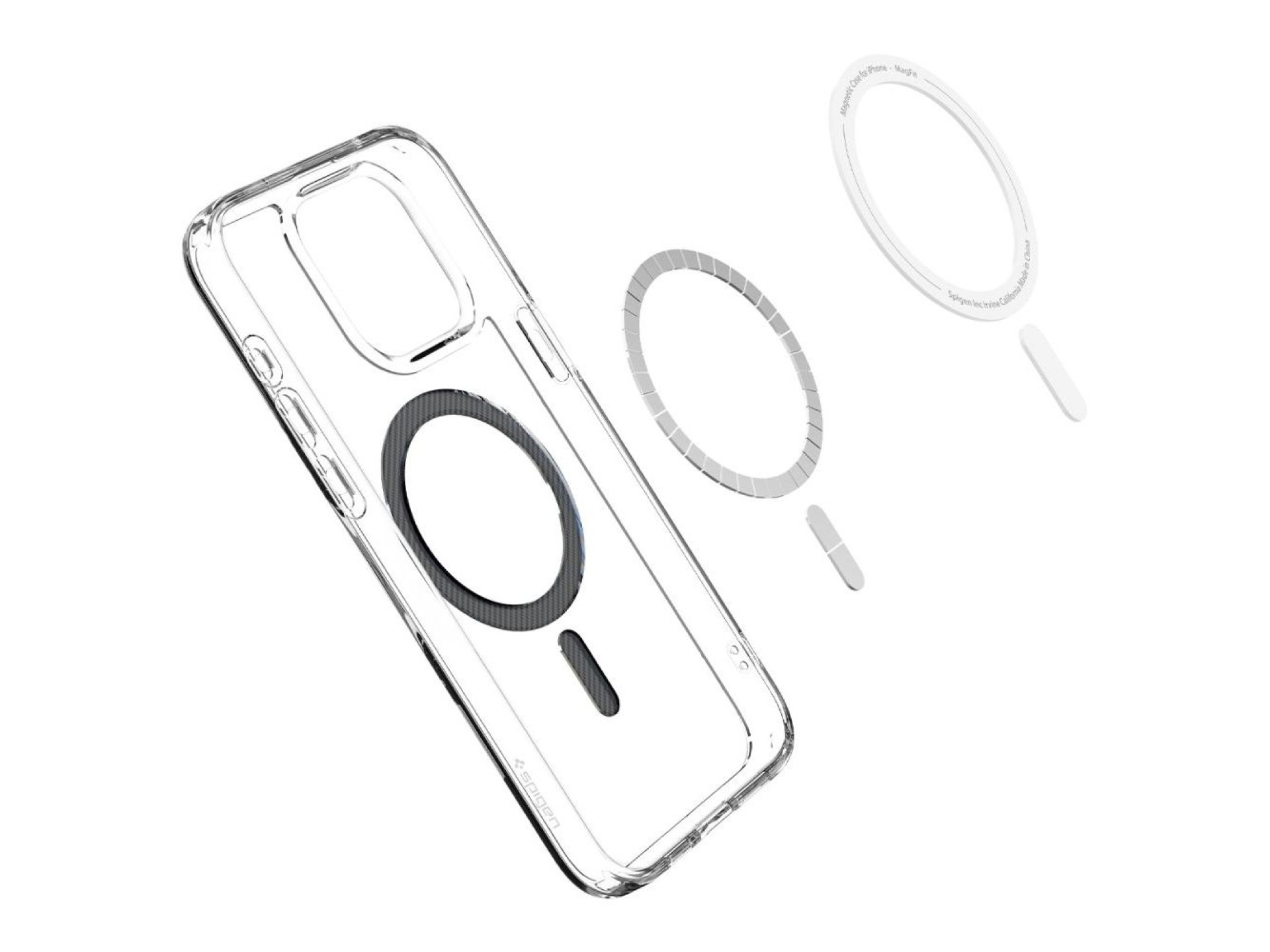 Funda Spigen Ultra Hybrid Mag Case con MagSafe para iPhone 15 Pro Max - Gris