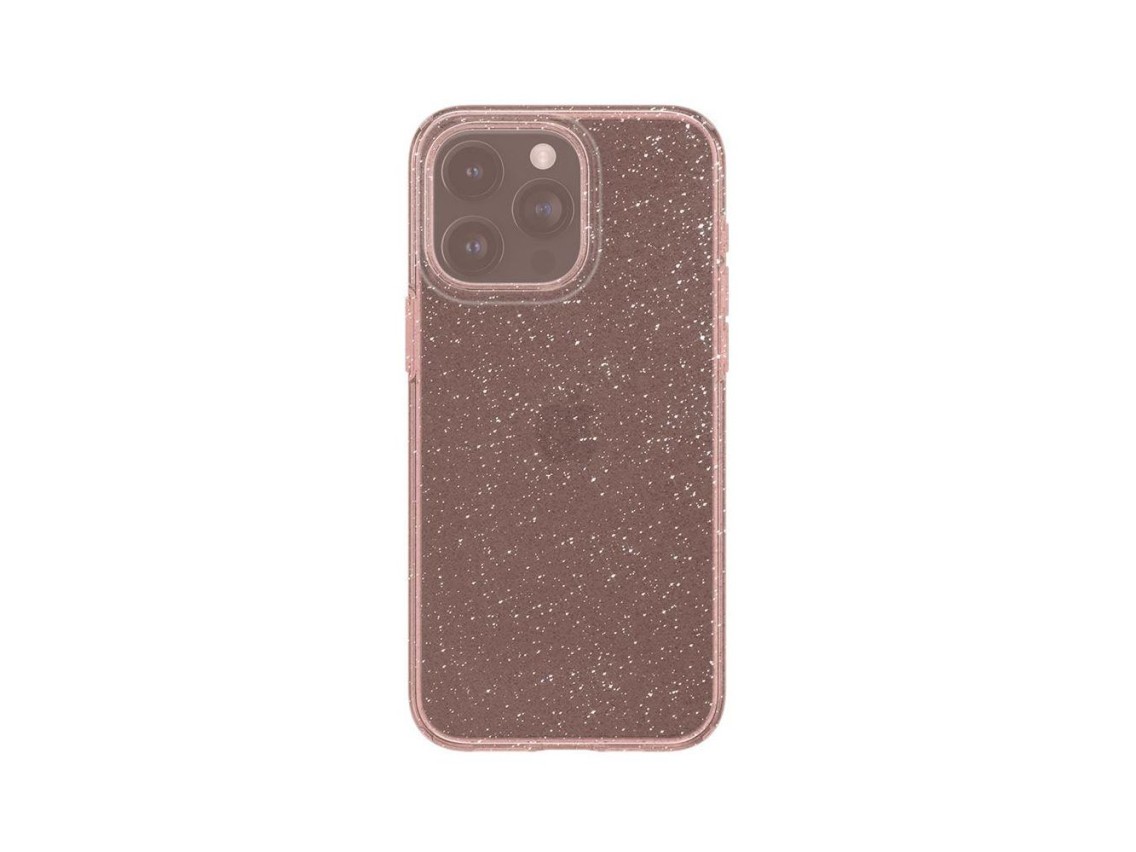 Capa Spigen Liquid Crystal Glitter para iPhone 15 Pro Max - Rosa/Transparente