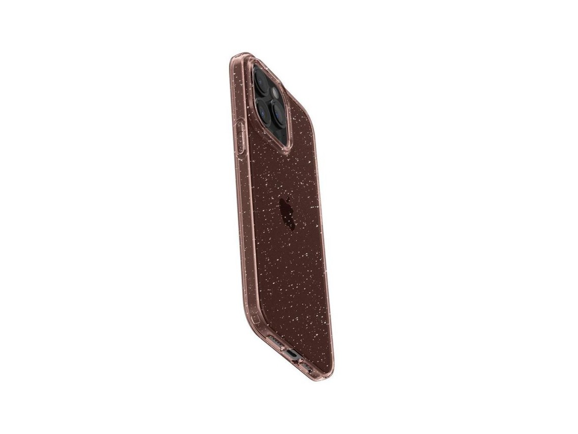 Capa Spigen Liquid Crystal Glitter para iPhone 15 Pro Max - Rosa/Transparente