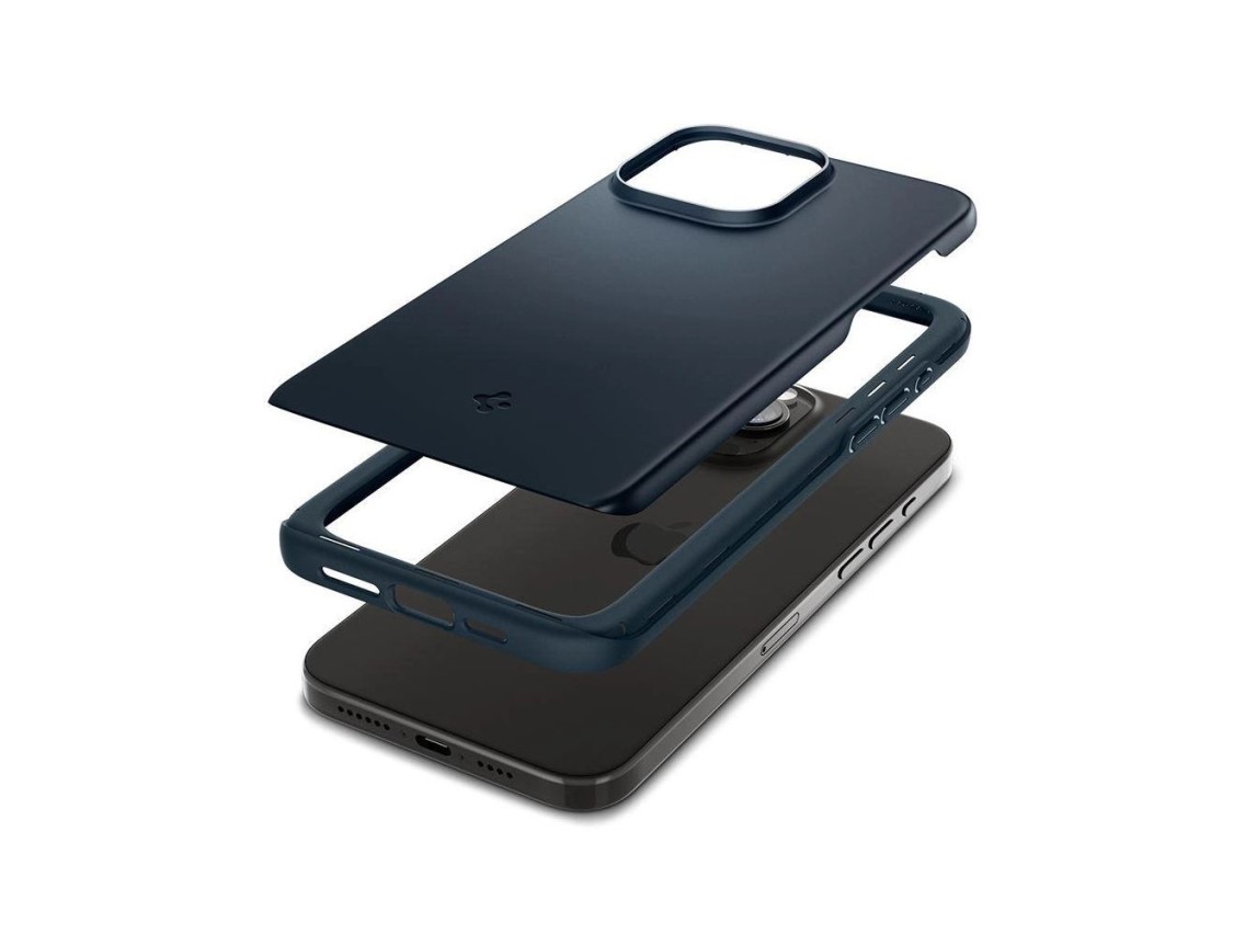 Funda Spigen Thin Fit para iPhone 15 Pro Max - Metal negro