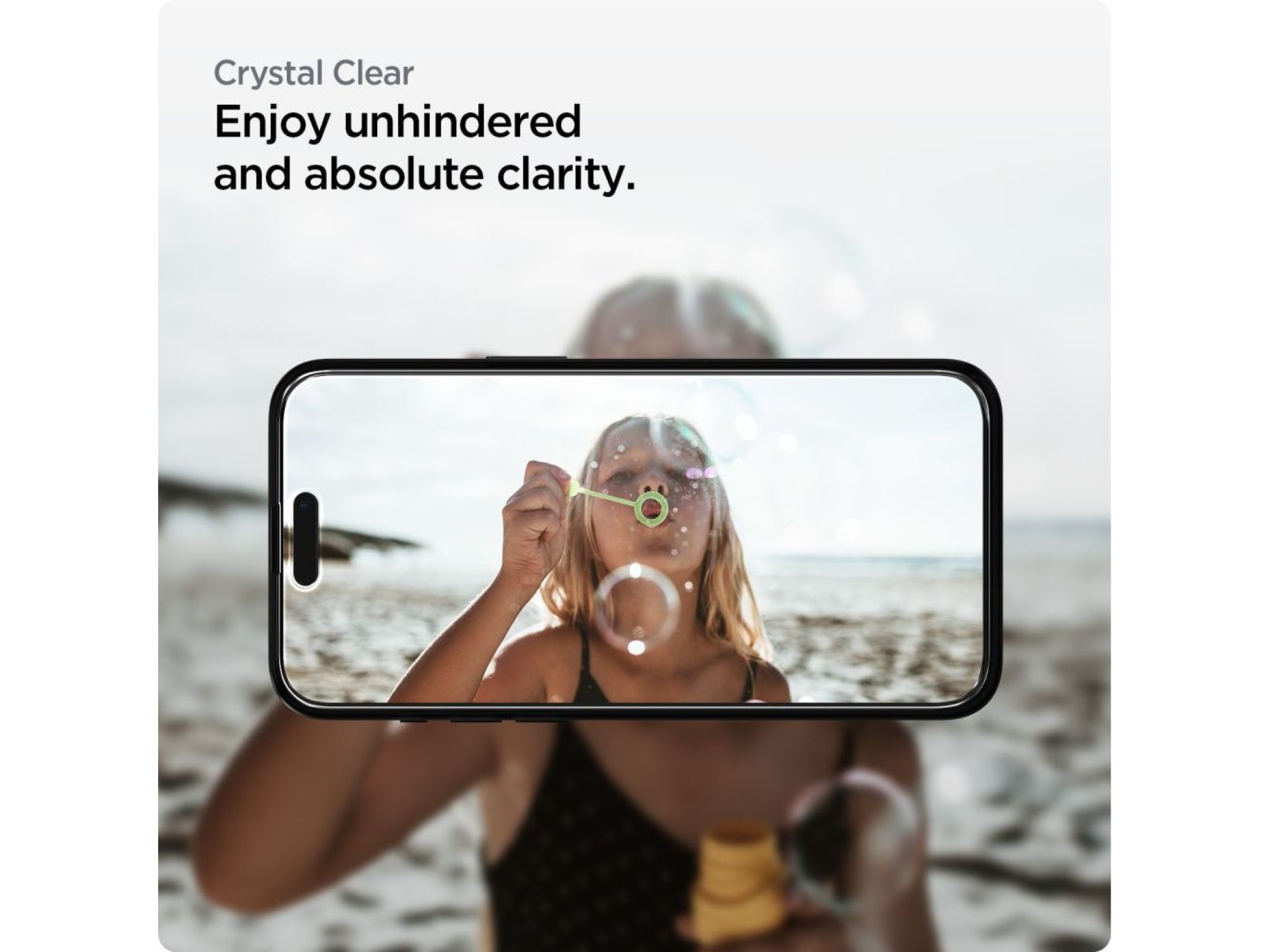Película de vidro temperado Spigen ALM Glass FC para iPhone 15 - preta, pacote com 2 unidades.