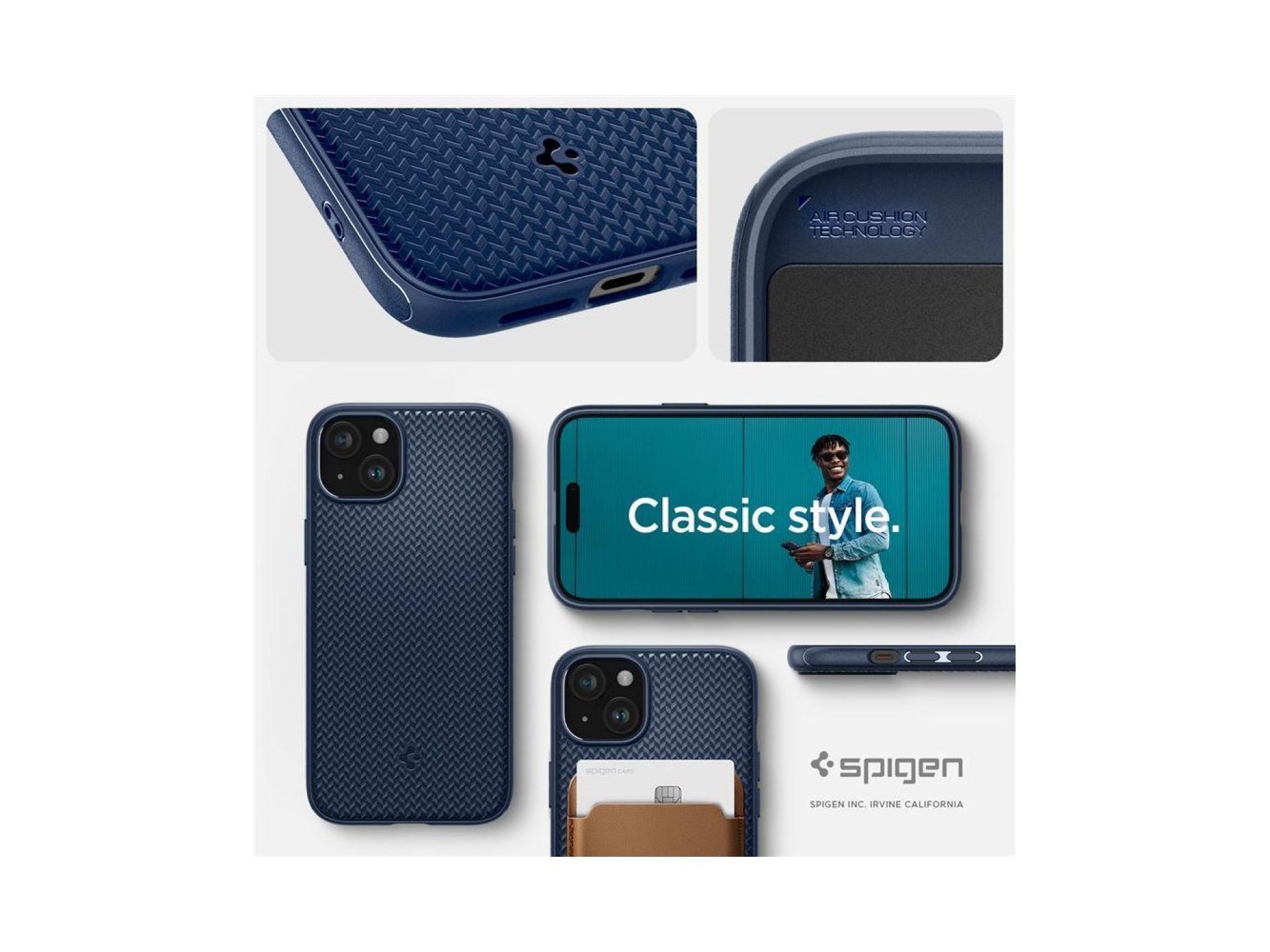 Capa Spigen Mag Armor com MagSafe para iPhone 15 Plus - Azul
