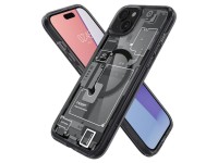 Capa Spigen Ultra Hybrid Mag com MagSafe para iPhone 15 Plus - Cinza Escuro (Estampa Zero One) Capa Spigen Ultra Hybrid Mag com MagSafe para iPhone 15 Plus - Cinza Escuro (Estampa Zero One)