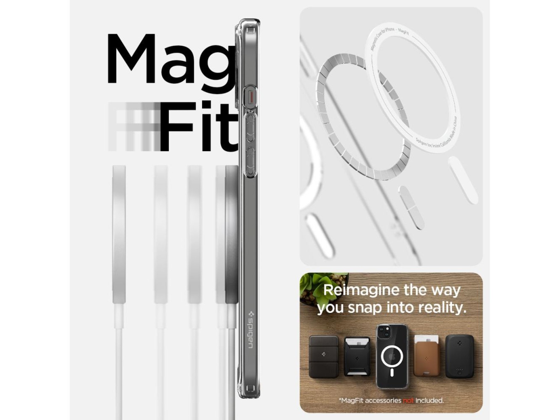 Capa Spigen Ultra Hybrid Mag com MagSafe para iPhone 15 Plus - Branca