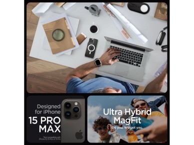 Spigen Ultra Hybrid Mag Case with MagSafe for iPhone 15 Pro Max - White Spigen Ultra Hybrid Mag Case with MagSafe for iPhone 15 Pro Max - White