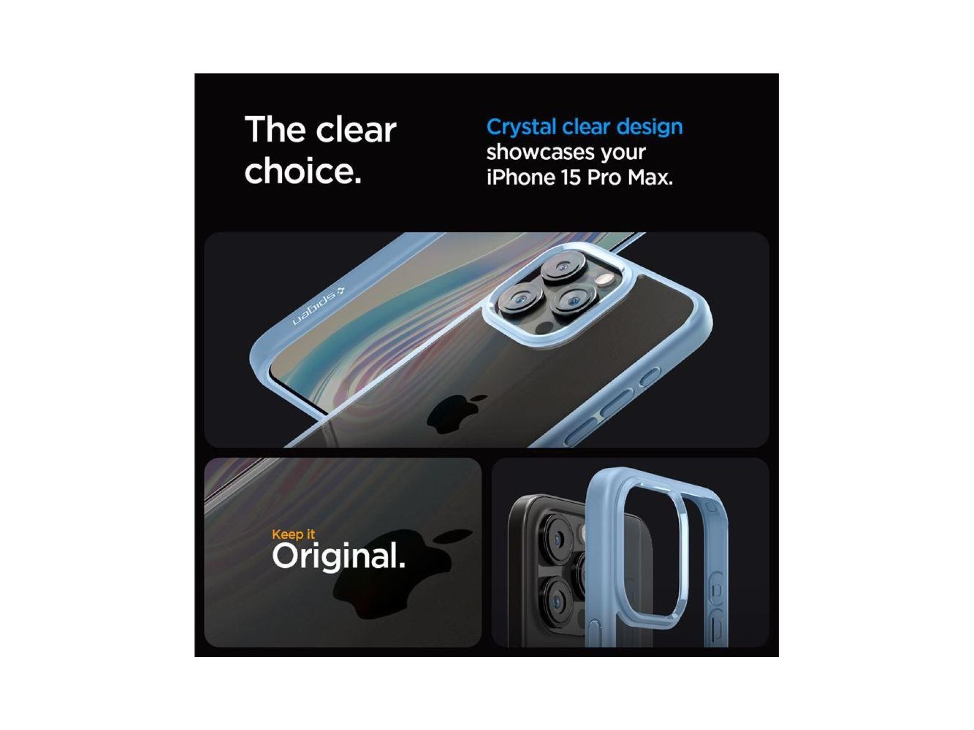 Funda Spigen Ultra Hybrid para iPhone 15 Pro Max - Azul claro