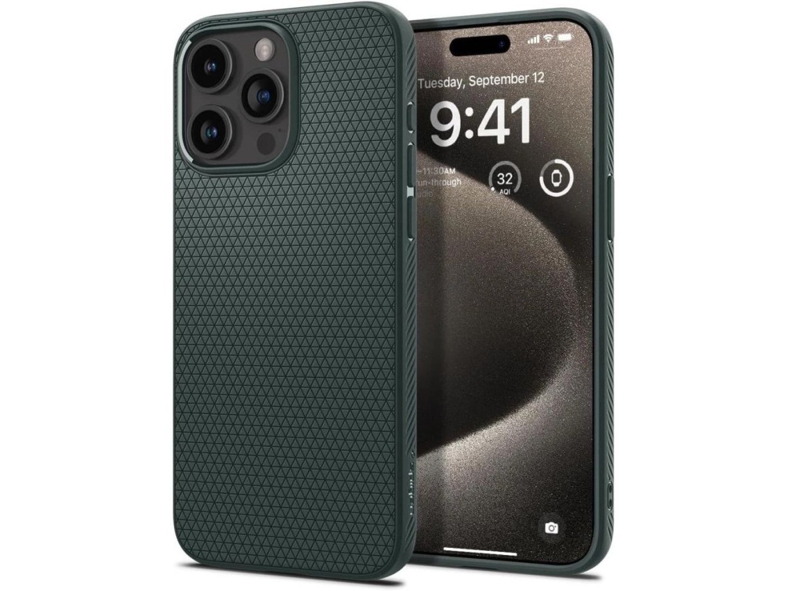 Funda Spigen Liquid Air para iPhone 15 Pro Max - Verde oscuro