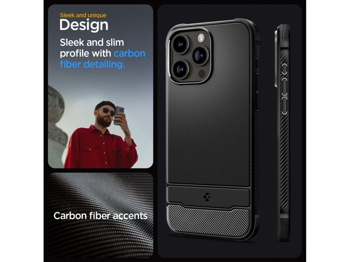 Spigen Rugged Armor Mag Case with MagSafe for iPhone 15 Pro Max - Matte Black
