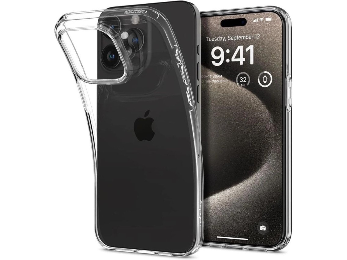 Capa Spigen Liquid Crystal para iPhone 15 Pro Max - Transparente
