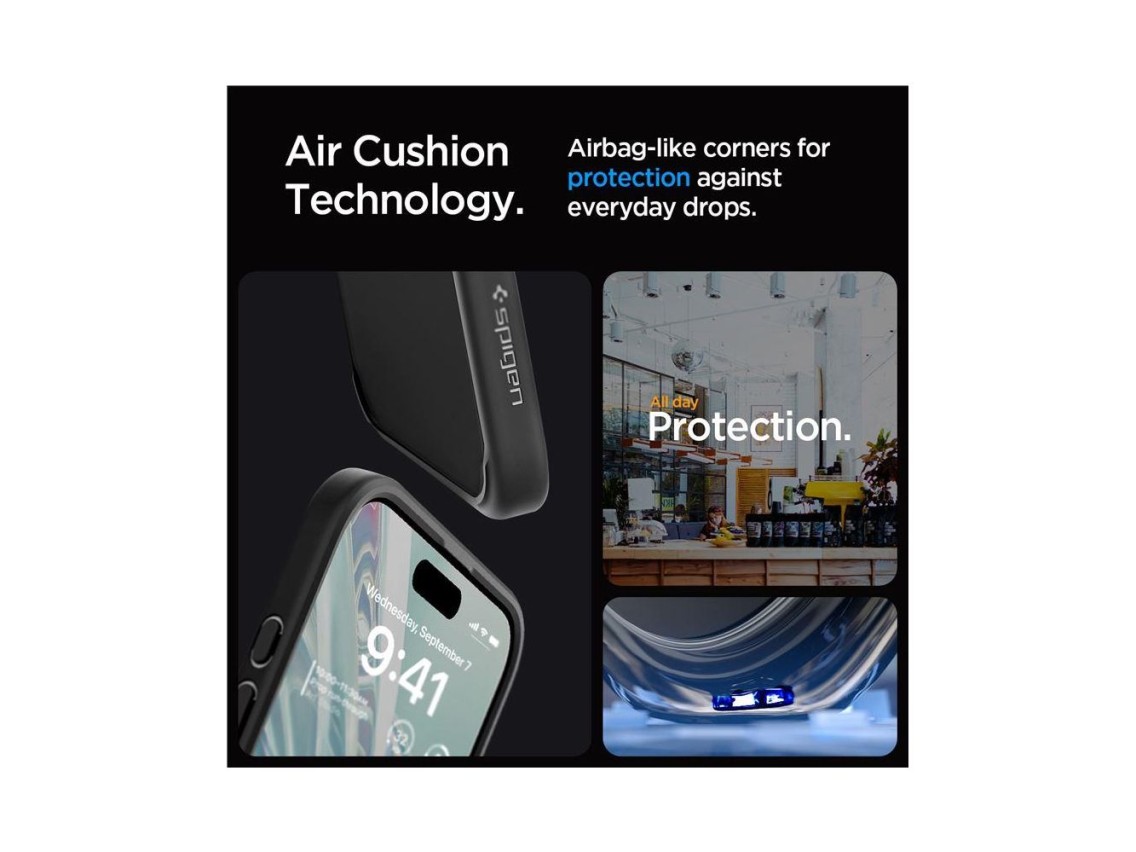 Spigen Crystal Hybrid iPhone 15 Pro Case - Black