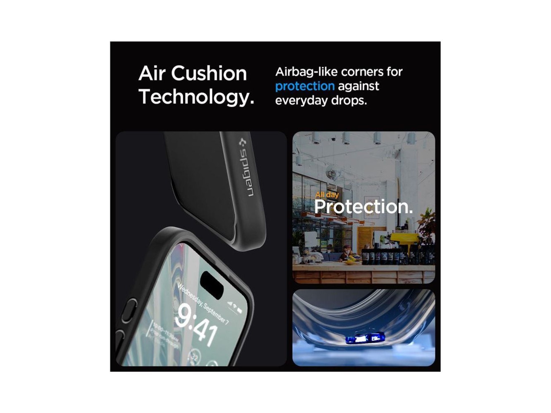 Spigen Crystal Hybrid iPhone 15 Pro Case - Black