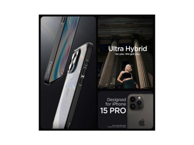 Spigen Crystal Hybrid iPhone 15 Pro Case - Black Spigen Crystal Hybrid iPhone 15 Pro Case - Black