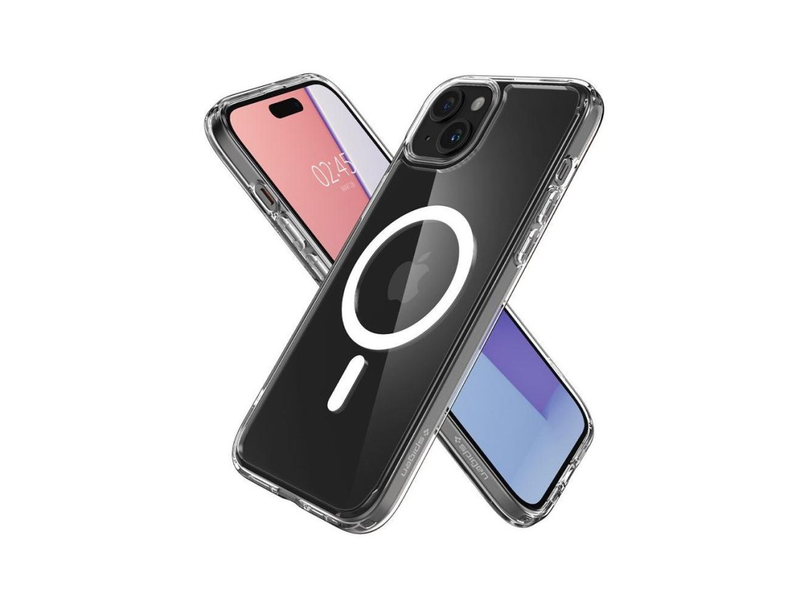 Capa Spigen Crystal Hybrid MagSafe para iPhone 15 Plus - Transparente