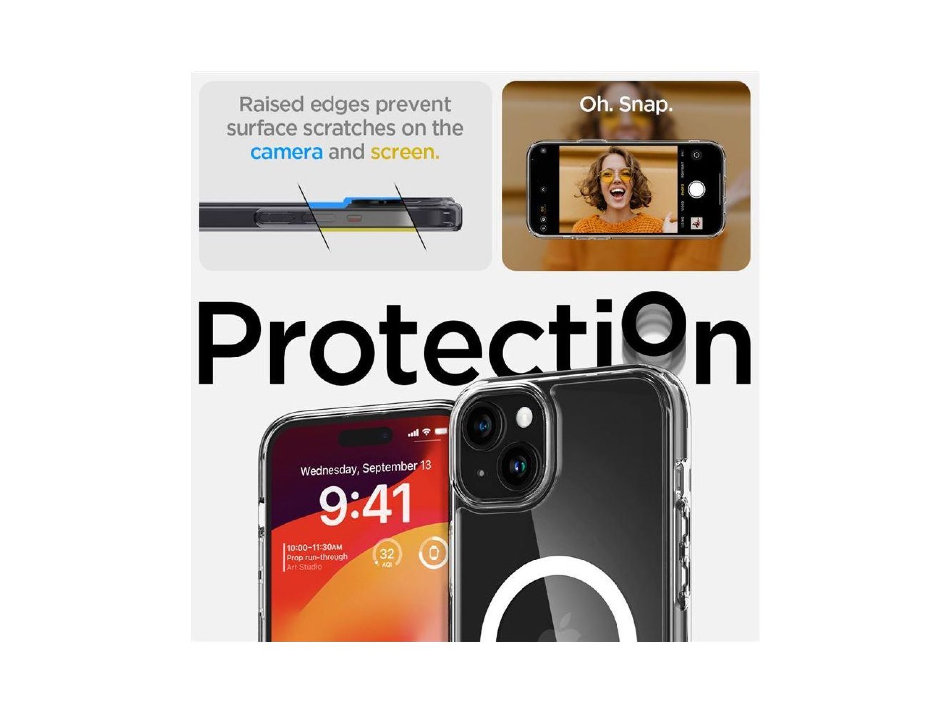 Capa Spigen Crystal Hybrid MagSafe para iPhone 15 Plus - Transparente