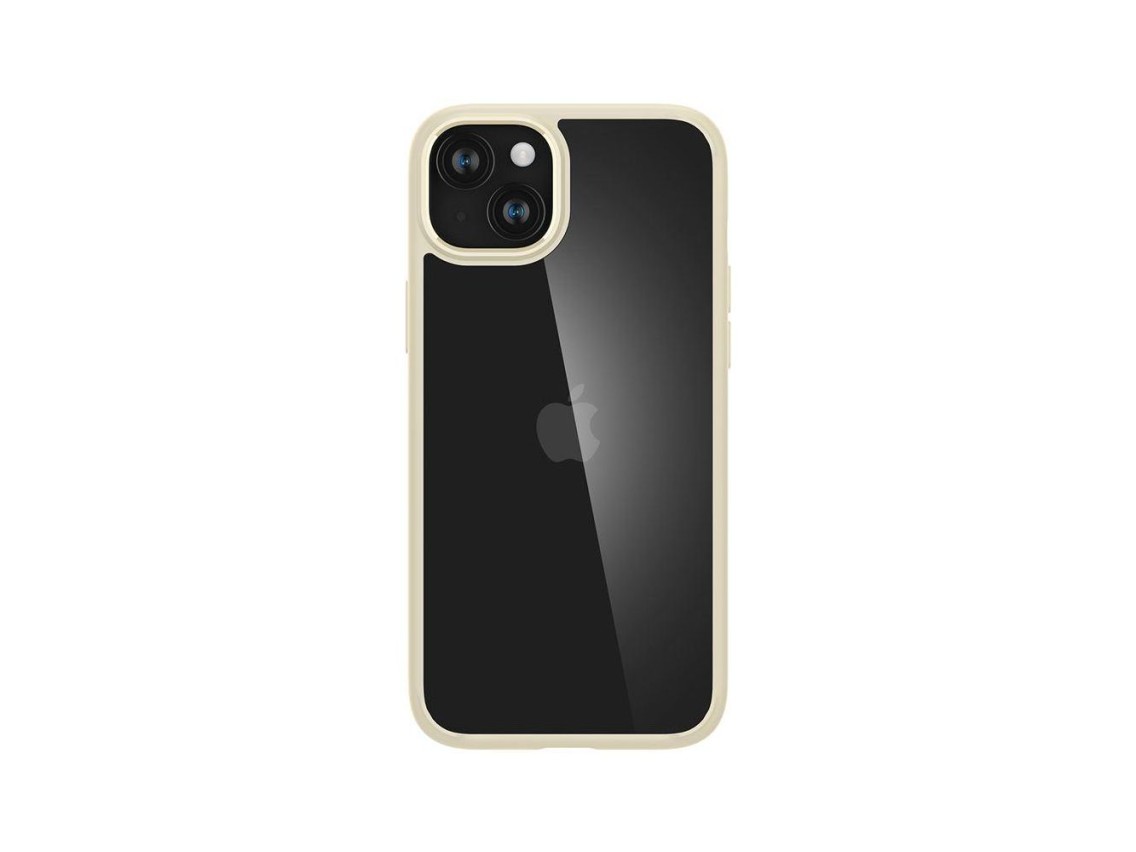 Funda Spigen Crystal Hybrid para iPhone 15 Plus - Beige transparente