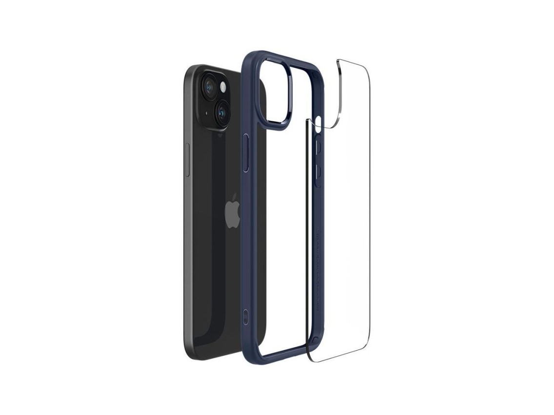 Funda Spigen Crystal Hybrid para iPhone 15 Plus - Azul transparente