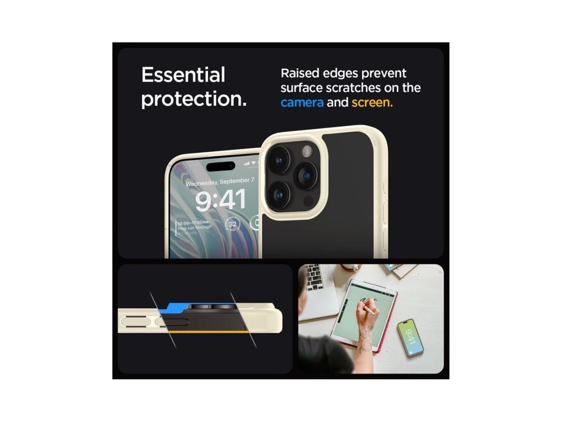 Spigen Crystal Hybrid Case for iPhone 15 Pro Max - Clear Beige