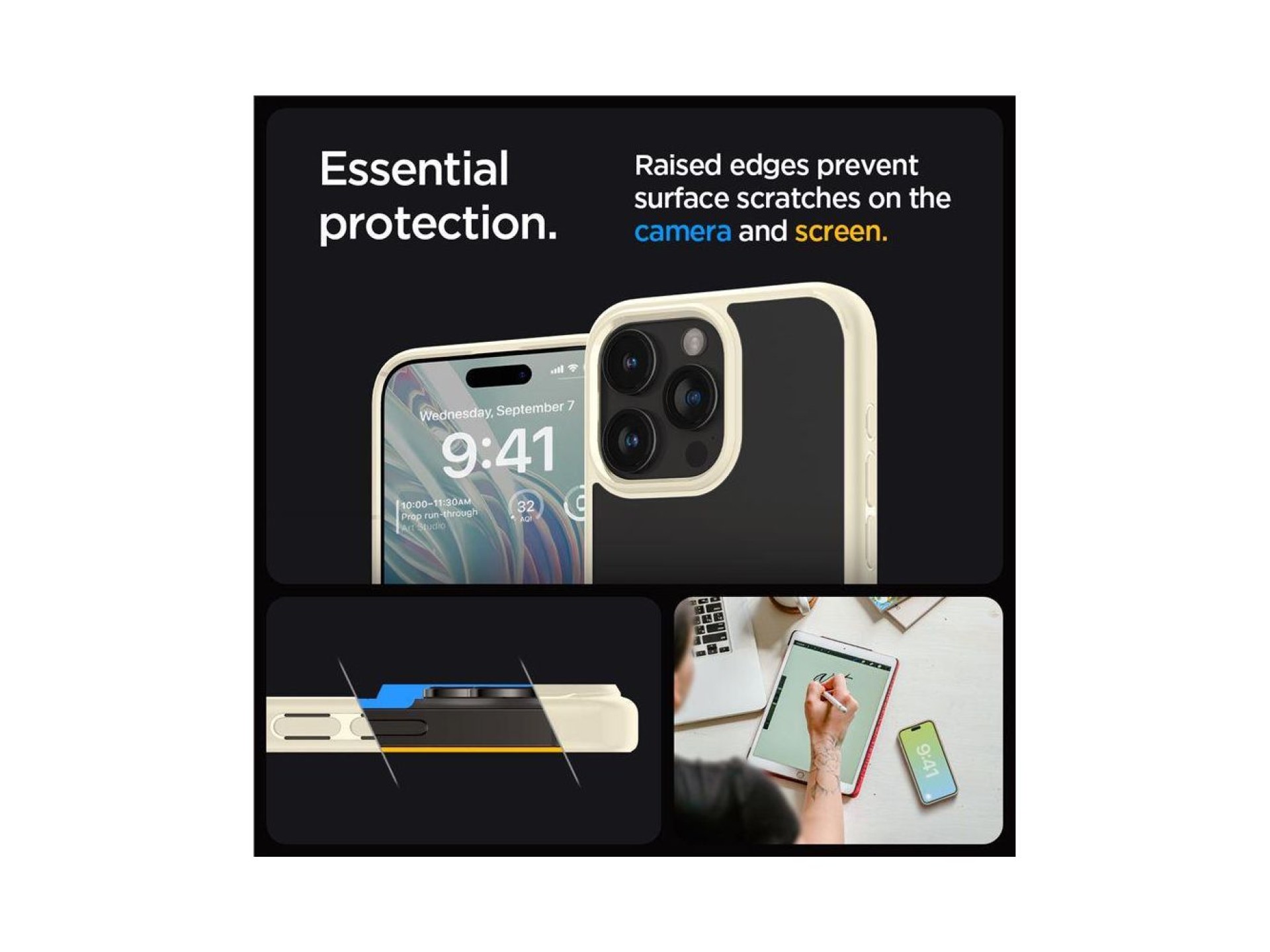 Spigen Crystal Hybrid Case for iPhone 15 Pro Max - Clear Beige