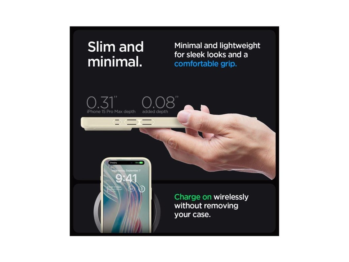 Spigen Crystal Hybrid Case for iPhone 15 Pro Max - Clear Beige