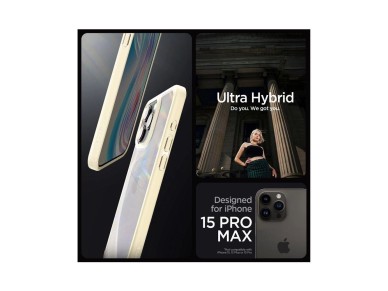 Spigen Crystal Hybrid Case for iPhone 15 Pro Max - Clear Beige Spigen Crystal Hybrid Case for iPhone 15 Pro Max - Clear Beige